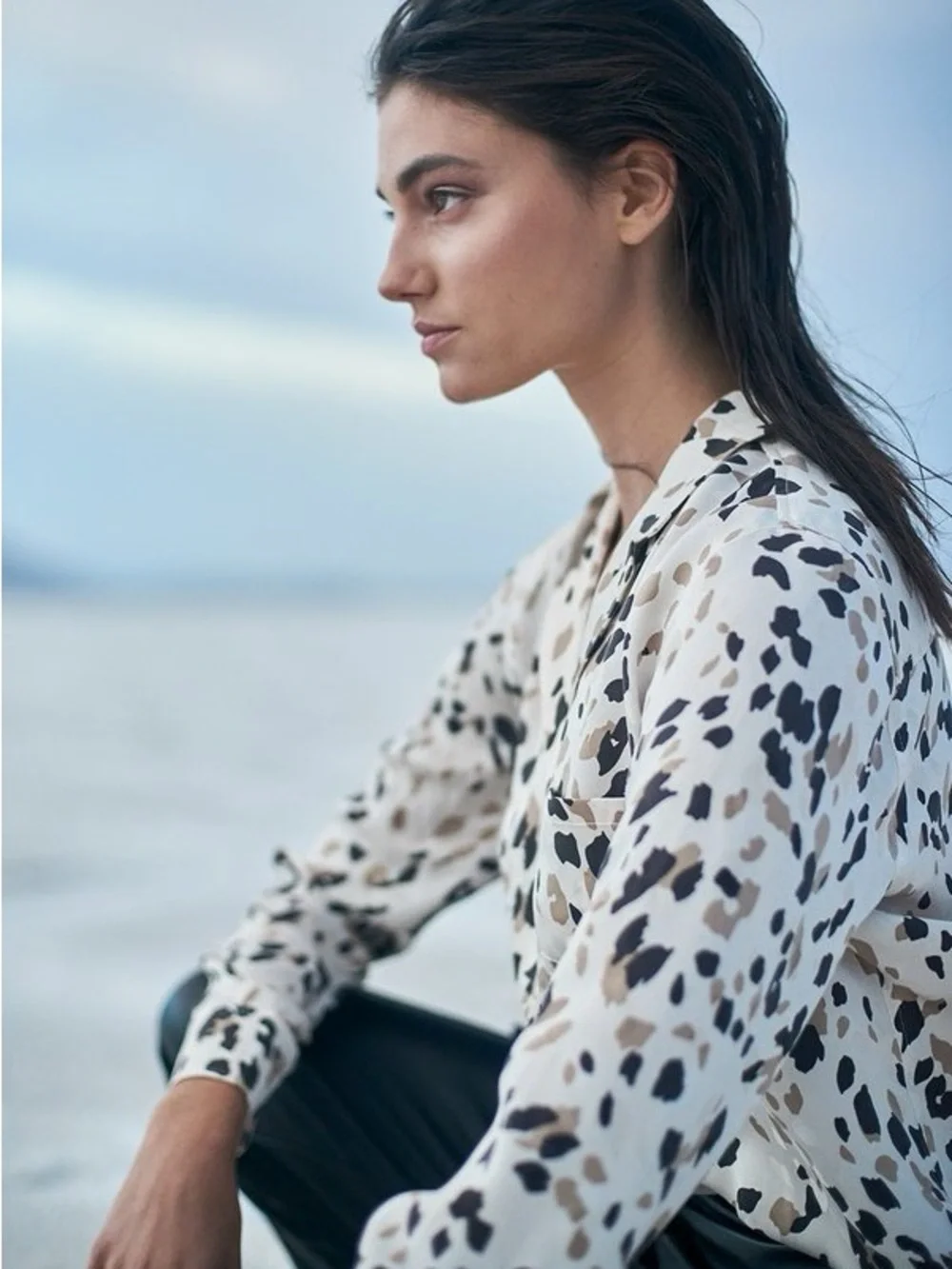 Rails White Animal-Print Button-Down Blouse - Picture 2 of 11